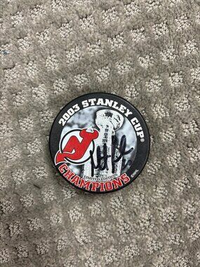 Martin Brodeur Signed New Jersey Devils 2003 Stanley Cup Champions Inglasco Puck